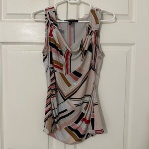 White House Black Market Multicolor Geometric Blouse